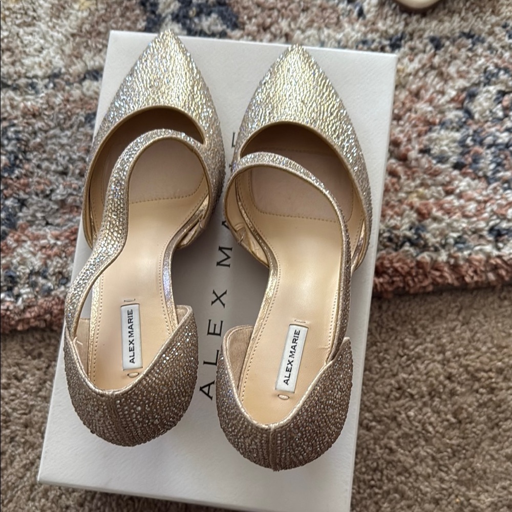 Alex Marie Gold Sparkly Heels